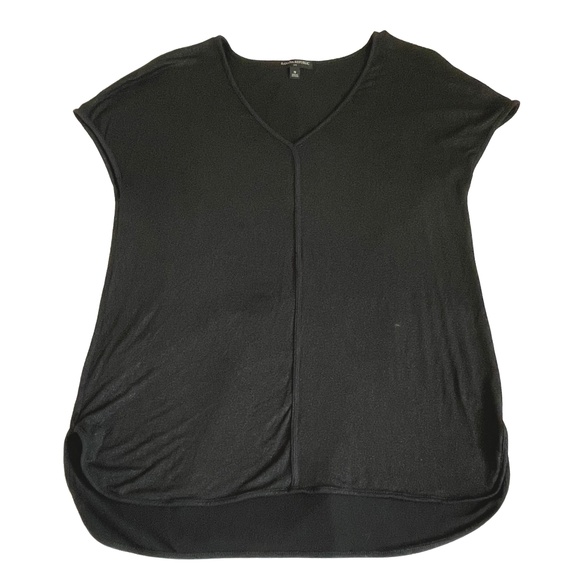 Banana Republic Factory Women's V-neck Gold Shimmer Curved Hem T-Shirt Size M - Picture 2 of 7